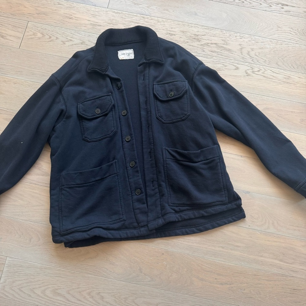 Greg Lauren Work long-sleeve cotton shirt jacket Black Size 3
